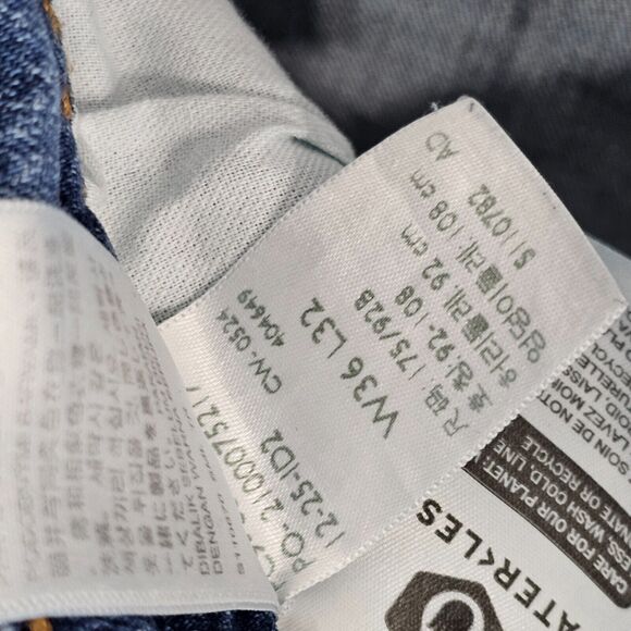 Levis 527 Jeans Mens 36x32 Blue Mid Rise Boot Cut Cowboy Denim - Picture 8 of 10